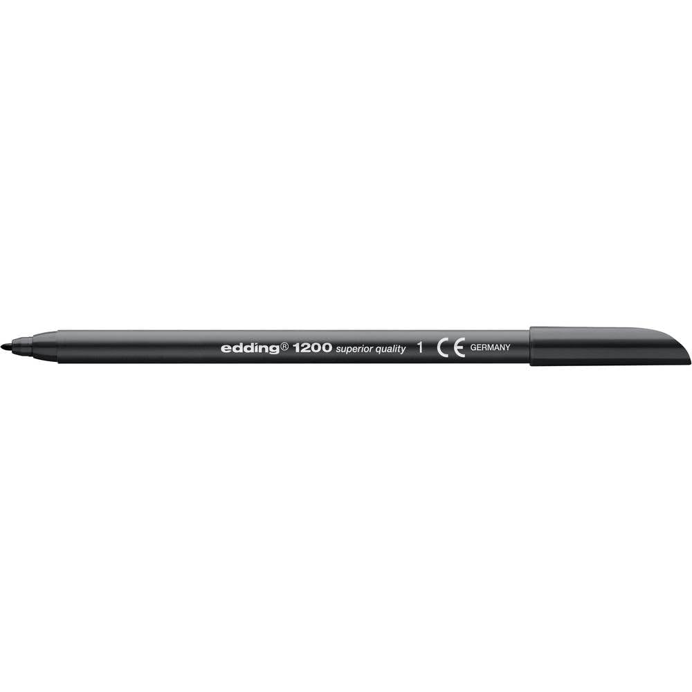 edding 1200 Colour Pen Fine - Black - 1 Pen - Round Tip 1 mm - Felt-Tip Pen for Drawing and Writing - for School or Mandala
