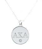 Navika Alpha Kappa Alpha (AKA) Signature Necklace - Silver Plated with Swarovski crystal
