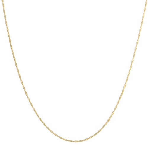 Kooljewelry Solid 10k Yellow Gold 0.85mm Dainty Singapore Chain (18 inch)