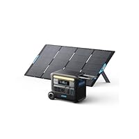 Anker SOLIX F2000 Solar Generator, 2048Wh Portable Power Station with LiFePO4 Batteries and 400W Solar Panel, GaNPrime Technology, 4 AC Outlets Up to 2400W for Home, Power Outages, Camping, and RVs
