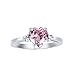 CloseoutWarehouse Cubic Zirconia Heart Promise Ring Sterling Silver (Color Options, Size 3-15)
