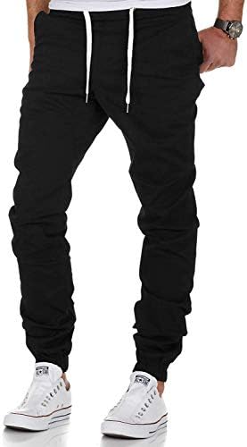 AitosuLa Men's Sport Casual Chino Jogger Pants Drawstring Elasticated Waist Trousers
