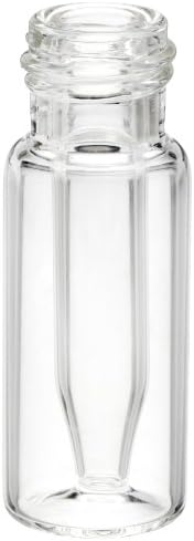 Sun Sri Clear Glass Screw Thread Macro Vials with fused Insert, 350µl Capacity, 9mm, 12x32 (Pack of 100)