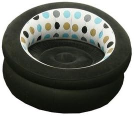 SINGLE INFLATABLE BLOW UP CHAIR SOFA CAMPING SUN LOUNGER GAMING POD SEAT IN BLACK/WHITE COLOUR