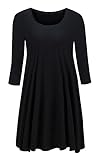 Taydey Womens 3 4 Sleeve Round Neck Tunic Tops