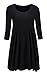 Taydey Womens 3 4 Sleeve Round Neck Tunic Tops