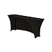 YOUR CHAIR COVERS - Spandex 6 Ft x 18 Inches, Narrow Classroom Open Back Rectangular Training Stretch Tablecloth - Black