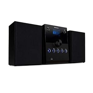 auna MC-30 DAB microstereosysteem – 2,4-inch kleurendisplay, 2-weg luidsprekerset, cd-speler, 20 watt max. DAB + tuner, FM PLL, Bluetooth, AUX, afstandsbediening, zwart