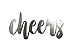 Steel Metal Script Word Art - Various Sizes and Finishes (cheers Small 12.5x6