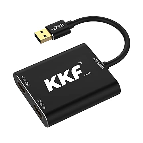 KKF Capture Card,60hz 4K HDMI Capture Card for Switch, 1080P 60FPS Video Capture Card for Streaming and Recording PS5 PS4 Xbox Series X/S Nintendo Switch in DSLR OBS with HD Ultra-Low Laten(USB A 3.0)