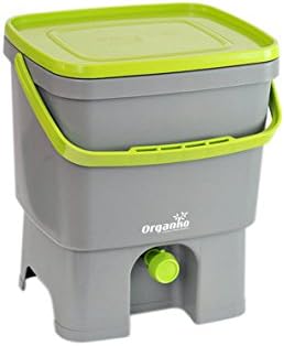 Cuisine-C 019750008 Bokashi Organic Eco Bin with Drain Grey Plastic 32 x 26 x 37.5 cm