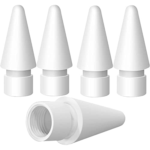 JESWO 5 Pack Puntas para Apple Pencil Pro/2ª Gen/1ª Gen/USB-C | Apple Pencil Tips de Alta Sensibilidad y Resistente al Desgaste, Compatible con iPad Pro/Air/Mini, Blanco