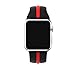 EloBeth iWatch Band 44mm 42mm, Soft Silicone Sport Replacement Wrist Strap Stripe Color Splicing Compatible Apple Watch Series 4/3/2/1 Nike+ Sport Edition Smart IWatch (Stripe Black/Red, 44/42mm)