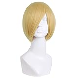 MapofBeauty 12"/30cm Short Straight Cosplay Costume Wig Party Wig (Blonde)