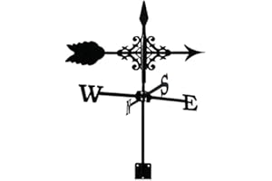 BUDVGD Exquisite Metal Weather Vane Ornament Metal Weathervane with Arrow Ornament, Garden Stake Weather Vane Wind Vane Professional Measuring Tool Wind Direction Indicator Garden Yard Roof Mount