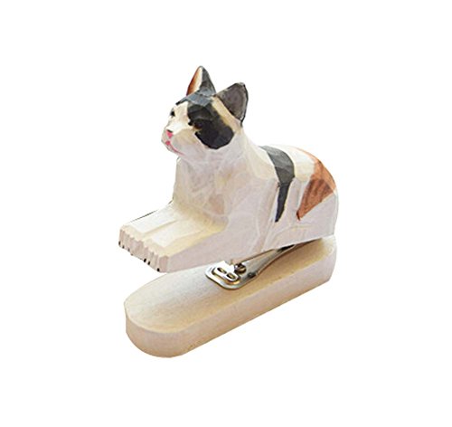 Creative Gifts 1 Piece Mini Portable Desk Office Stapler, White Cat