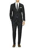 Gino Valentino Men's Two Button Jacket 2 Piece Modern Fit Birdseye Suit