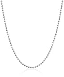 Men's Stainless Steel Bead Chain Necklace, 24