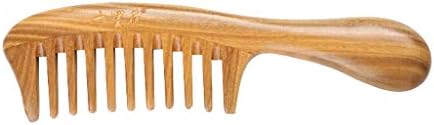 Green Sandalwood Comb Wide Tooth Student Lady Curly Hair Long Hair Hand Comb Anti-Static Gift Comb