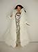 White Floor Length Fur Coat and White Sequined Fitted Gown Made for Barbie Doll