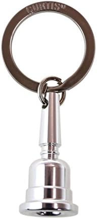 Curtis Bags Trombone Mouthpiece Key Chain 3.14 x 1.29 Silver
