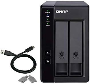 QNAP TR-002 dual-bay USB-C enclosure with hardware RAID 0/1 for backups