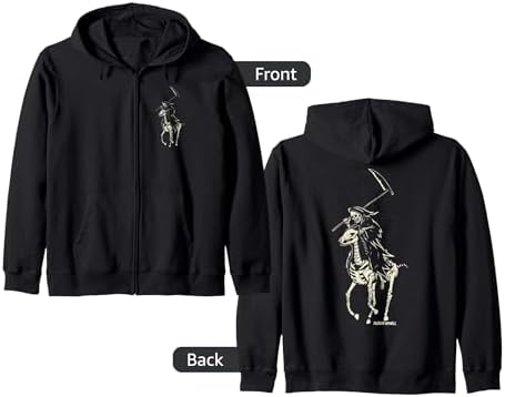 Amazon.com: Polo Grim Reaper Vintage Death Zip Hoodie : Clothing