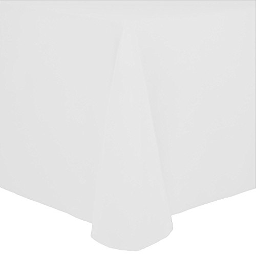 Ultimate Textile (2 Pack) Cotton-feel 60 x 84-Inch Oval Tablecloth - for Home Dining Tables, White