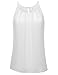 ZENNESSA ZENNESSA's Womens Scoop Neck Pleated Front Fitted Chiffon Cami Tank Tops XXX-Large Ivory