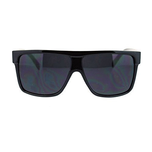 Kush Pot Logo Large Squared Flat Top Mobster All Black Gangster Sunglasses