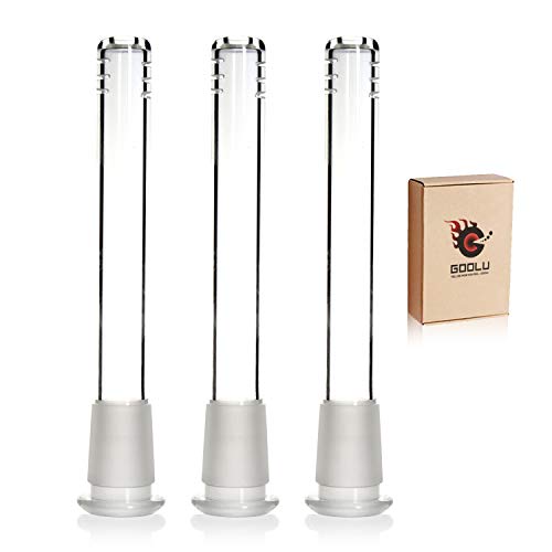 Tuksik 3Pack 18mm by 14mm Stem Clear Scientic Glass Tube Adapter (4 inch)