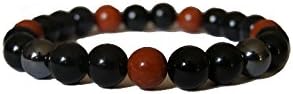 ZENstore Scorpio Zodiac Healing Bracelet Natural Gemstones size 0.3" 8mm Certified Black Tourmaline Red Jasper Hematite Root Chakra Grounding Protection Strength