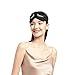 NMM Global 100% Mulberry Silk Sleep Mask Blackout, Cute Natural Sleeping Mask with Adjustable Elastic Strap, Satin Eye Cover for Men Women Adults (White Eyelashes)