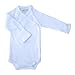 Under the Nile Organic Long Sleeve Side Snap Babybody Ice Blue 3-6m