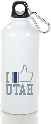 Hangren I Like Like Utah Sport Aluminum Water Bottle - 400/500/600ml 14/17/21oz White Drinking Climbing Cups