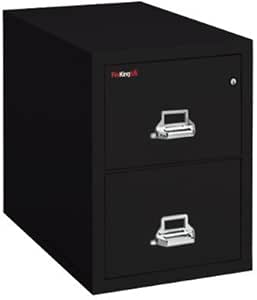 Archivador Vertical de 2 cajones ignífugo, Acabado de Color Negro, con