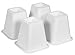 Greenco Super Strong Bed and Furniture Riser, Sleek Design, White - Pack of 4