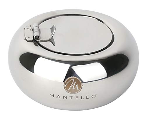 Mantello Stainless Steel Indoor Outdoor Cigarette Ashtray with Lid