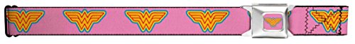 Wonder Woman Logo Pink/blue/yellow/pink Seatbelt Belt