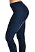 Leggings Mania Women's Solid Color Full Length High Waist Leggings, Navy Blue, One Size