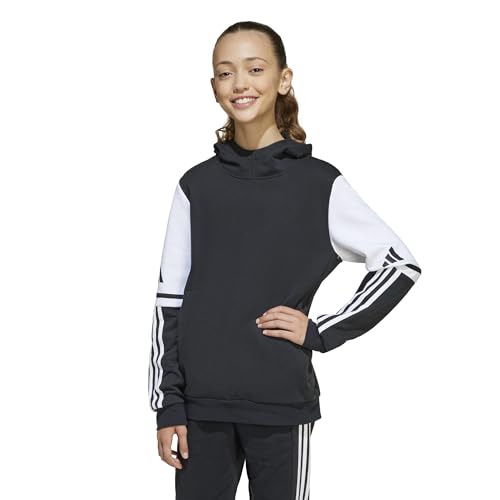 adidas Unisex-Kids Squadra 25 Soccer Sweat Hoodie, Black/White, Small at Amazon