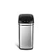 NINESTARS DZT-30-1 Automatic Touchless Infrared Motion Sensor Trash Can, 8 Gal 30L, Stainless Steel Base (Rectangular, Black Lid)