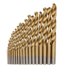 Generic 19Pcs Hss Titanium Coated Twist Drill Bit Set 1-10Mm Straight Shank Twist Drill Bit
