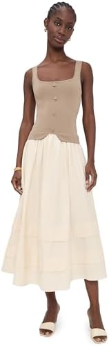 MOON RIVER Women's Striped Knit Top Midi Dress, Cream, S at Amazon Women's  Clothing store