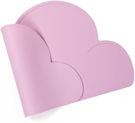 Valiry - Baby Cloud Silicone Mat Non Slip And Washable Kids Placemat - Light Pink