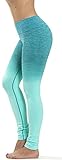 Prolific Health Fitness Power Flex Yoga Pants Leggings - All Colors - XS - XL (Large, Ombre AQUA)