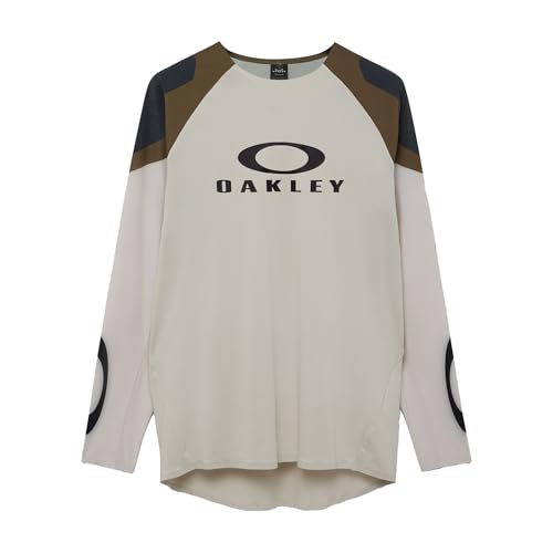 Oakley Mens Seeker Edge Long Sleeve Jersey, Mist/Army Green, X-Large
