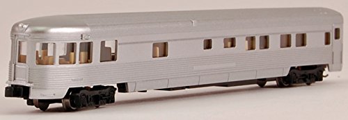 Bachmann Industries Streamline Fluted Observation Car with Lighted Interior - Unlettered Aluminum (N Scale), 85'