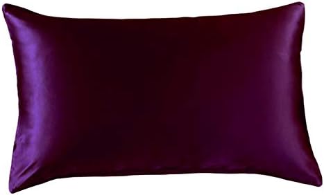 HuntaDeal Silky Satin Pillowcases Queen Standard For Facial Beauty Hair Health Face Care Hypoallergenic 1 Piece (Purple)