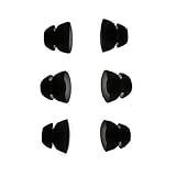CARDAS AUDIO Replacement LARGE Double Flange Eartips sleeves fit A8 and EM5813 In-Ear Headphones - 6 pieces (3 pairs) Black